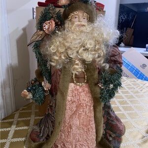 Christmas Decor for the Winter Holidays - Santa with Sack Tree Topper Decoration